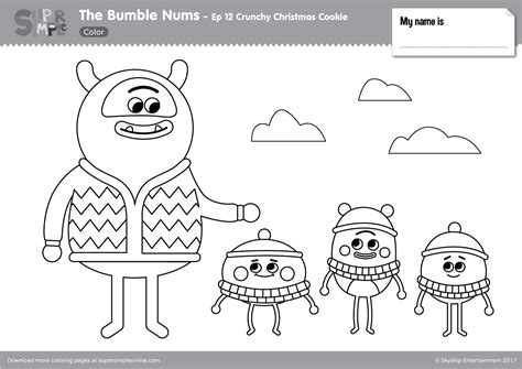 100% free christmas coloring pages. The Bumble Nums - Episode 12 - Crunchy Christmas Cookie ...