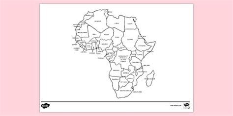 Map Of Africa Colouring Sheet Colouring Sheets