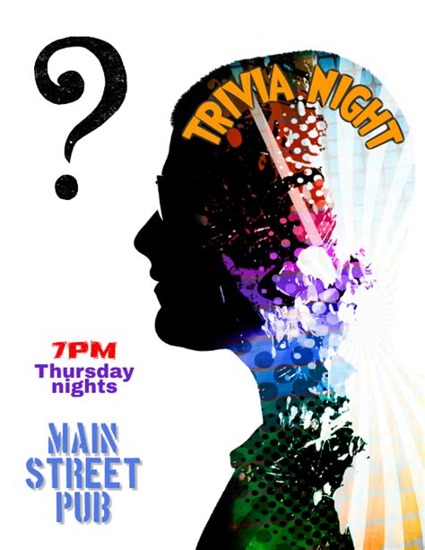 Trivia Night Quiz Competition Event Flyer Template Postermywall
