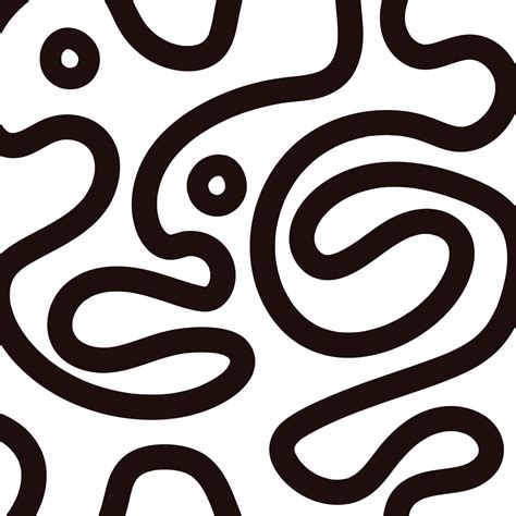 Flat Black And White Squiggle Lines Vector Seamless Pattern Background