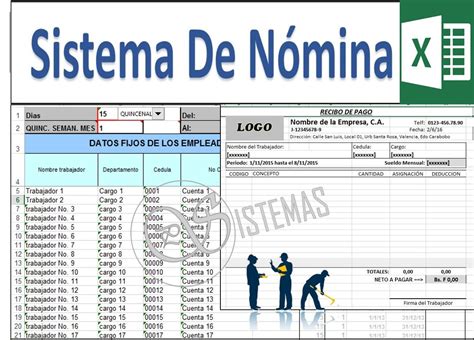 Nomina En Excel Recibo De Pago Semanal Quincenal Mensual Bs 1 50 Free