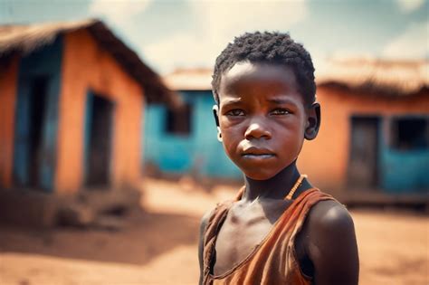 ケニアの村のアフリカの子供 ケニアの村のアフリカの子供 Vのドレッドロックスを持つアフリカの少年 プレミアム写真