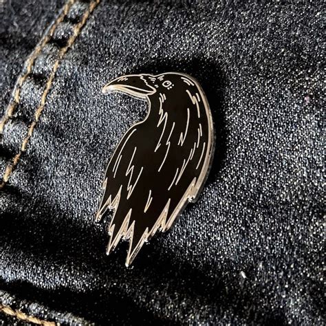 Raven Enamel Pin Etsy