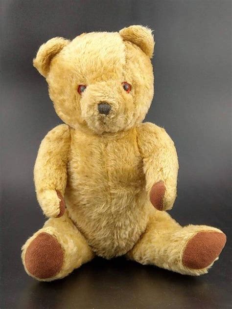 Yellow Teddy Bear Jointed Growler C 1970 Etsy Uk Teddy Bear Yellow
