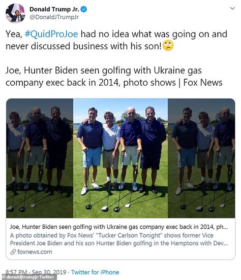 Photo Reveals Joe And Hunter Biden Golfing With Top Ukraine Gas Company