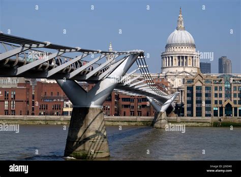 Millennium Bridge With St Pauls Cathedral In The Background London