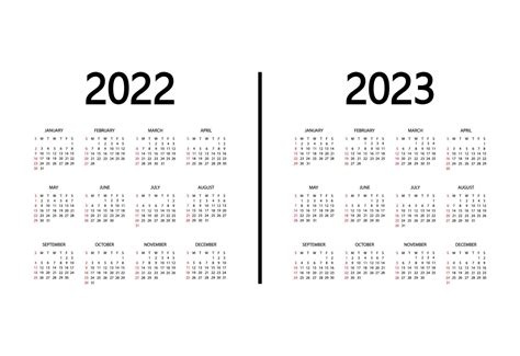 Plantillas De Calendarios En Vector 2023 Y Años Anteriores En 2022 Vrogue