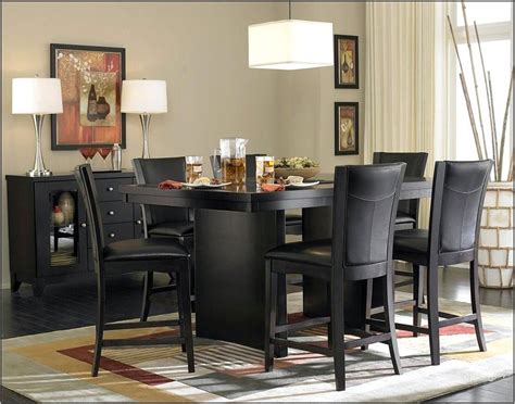 With a rich cherry finish, a smooth, contoured table top and a casual yet sophisticated veneer table design, this dining set will add a polished feel to your home. Dining Rooms Idea Decoration | Black dining room sets ...