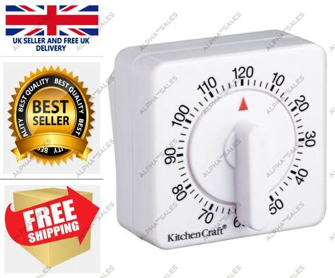 Kitchen Craft Mechanical Two Hour Timer Wind Up Cooking Baking Alarm