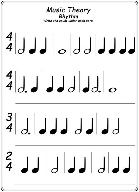 Music Counting Worksheet