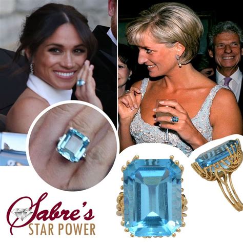 meghan markle and princess diana s aquamarine ring blue topaz ring semi precious gemstone