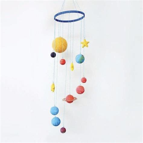 For the base, an embroidery hoop is always dependable. Solar System Mobile - ApolloBox