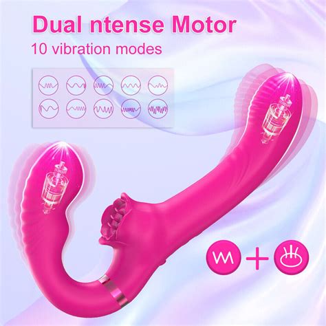 Strapless Strap On G Spot Vibrator Double Ended Dildo Sex Toys For