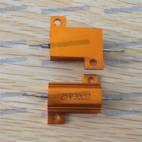 50pcslot 25w Golden Aluminium Resistor 30r 30 Ohm Gold Aluminium Shell