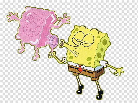 Sponje Bob Spongebob Blowing A Pink Spongebob Bubble Transparent
