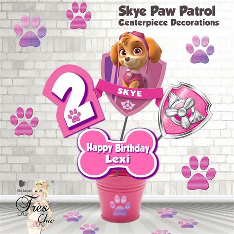 Skye Paw Patrol Birthday Decorationsskye Large Centerpieceskye Paw