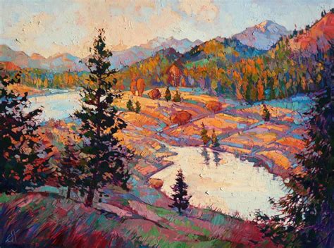 Montana Landscape Oil Painting Near Glacier National Park By Erin