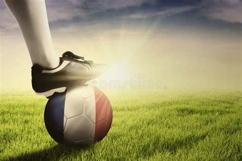 Foot Of Soccer Player With Ball Ready To Play Stock Photo Image Of
