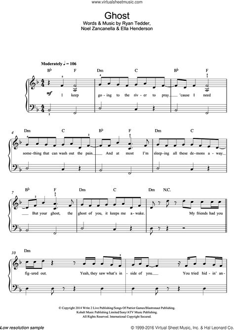 Henderson Ghost Sheet Music For Piano Solo Beginners