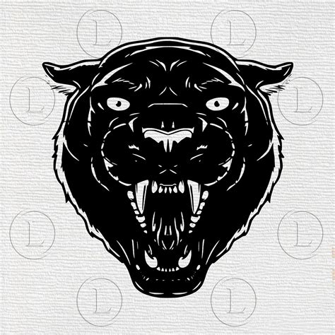 Black Panther Head Svg Panther Tattoo Animals Clip Art Svg Etsy