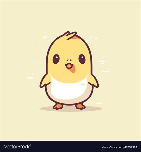Cute Kawaii Chicken Chibi Mascot Cartoon Style Vector Image