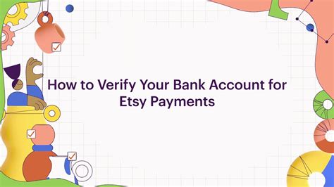How To Verify Your Bank Account Information For Etsy Payments Youtube