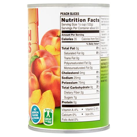 Canned Fruit Nutrition Label