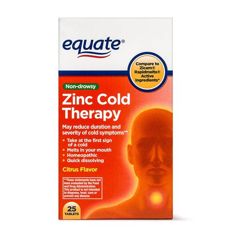 Equate Zinc Cold Therapy Citrus Flavor Tablets 25 Ct