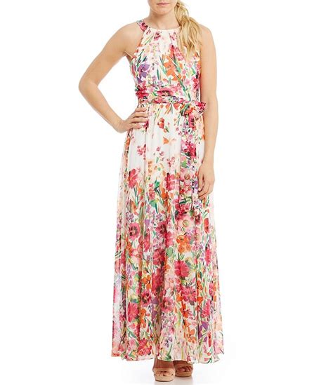 eliza j floral halter maxi dress dillards