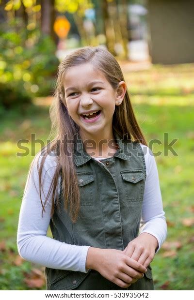 Candid Lifestyle Portrait Young Girl Park Stock Photo 533935042