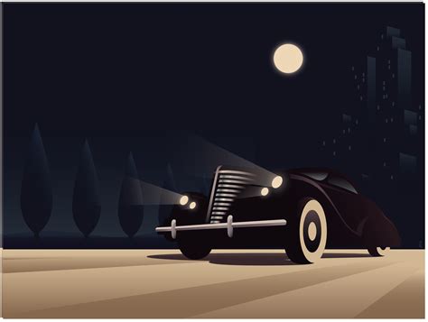 Art Deco Car Poster Vector Art Deco Car Car Illustration Art Deco