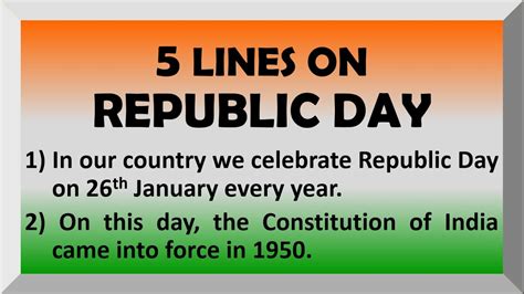 5 Lines On Republic Day In English Republic Day Speech For Class 2