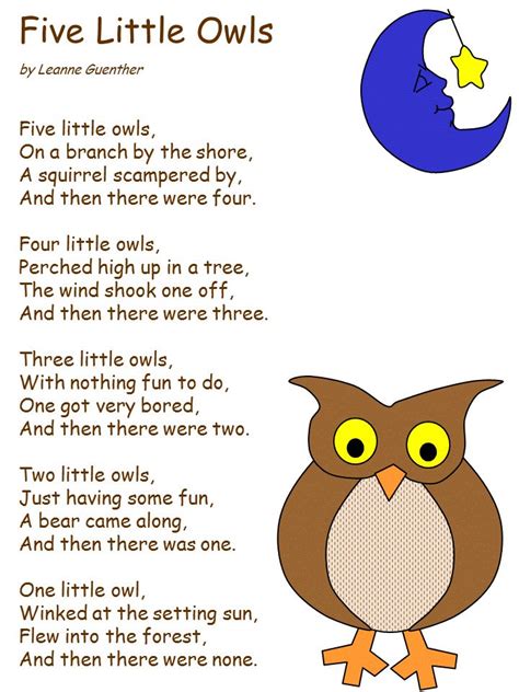 Dltks Template Printing Preschool Songs Preschool Poems Owl Preschool