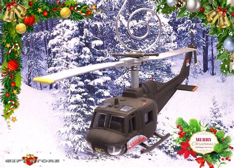 Rare Christmas Tree Ornament Helicopter Bell Huey Uh 1 Etsy
