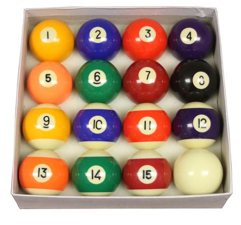 Competition 2 14 57mm Spots And Stripes Pool Ball Set