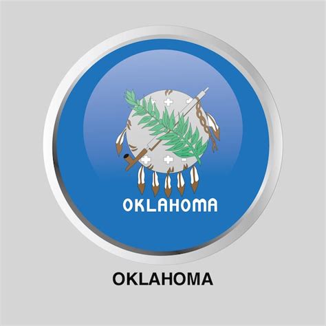 Premium Vector Vector Button Flag Of Oklahoma State Of Usa On Round Frame