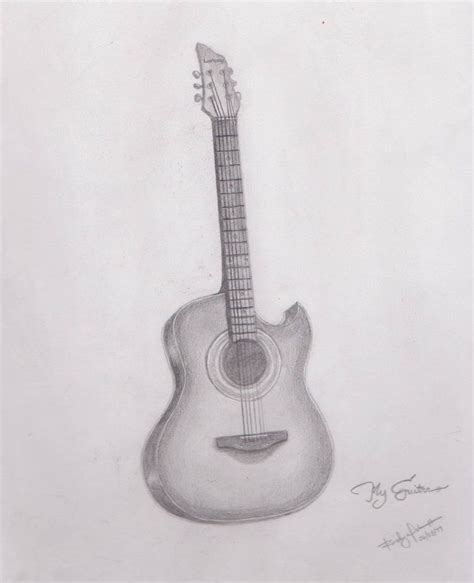 My Guitar Drawing By Radexopoblete On Deviantart Guitar