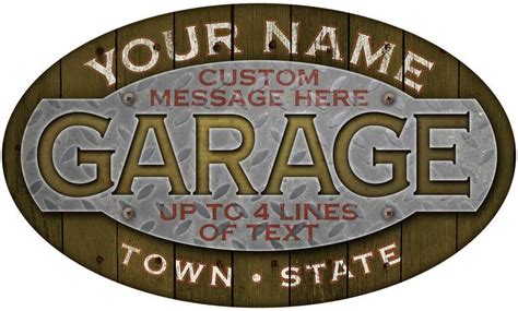 Personalized Garage Oval Signs Shop Signs Personalized