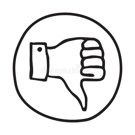 Doodle Thumbs Up Icon Or Logo Hand Drawn With Thin Line Stock Vector