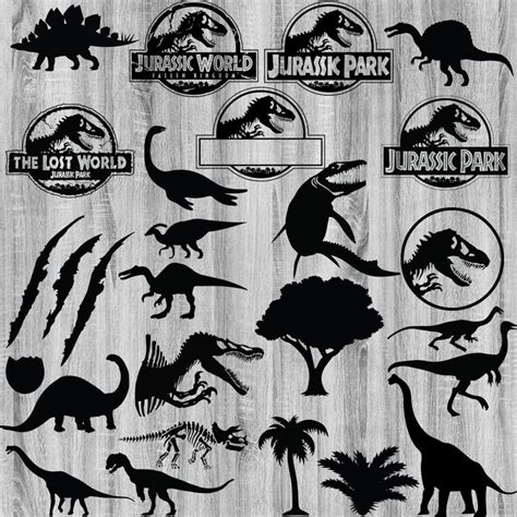 Jurassic Park Bundle Svg Dinosaur Svg Bundle Jurassic Font Etsy