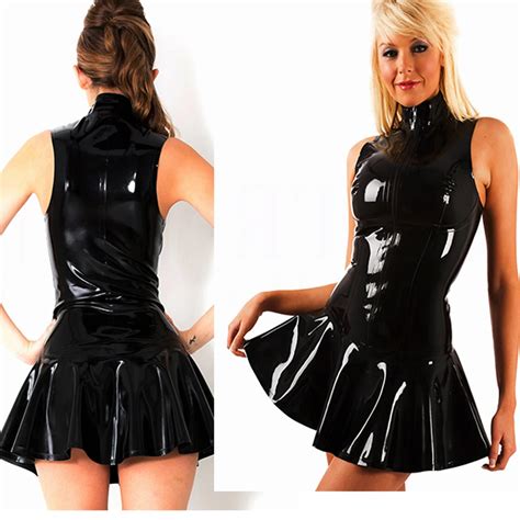 Latex Sexy Women Ds Dress Sm Fetish Bondage Skirt Patent Leather Body Harness Costume Adult