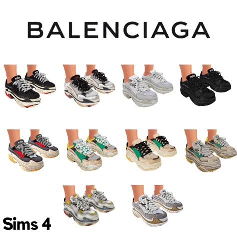 Stylish Balenciaga Triple S Shoes For Sims 4