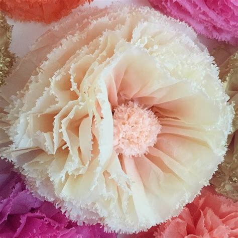 Hand Dyed Nude And Ivory Ombré Paper Flower By Pompom Blossom