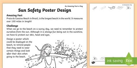 Sun Safety Poster Design Worksheet Sun Safety Poster