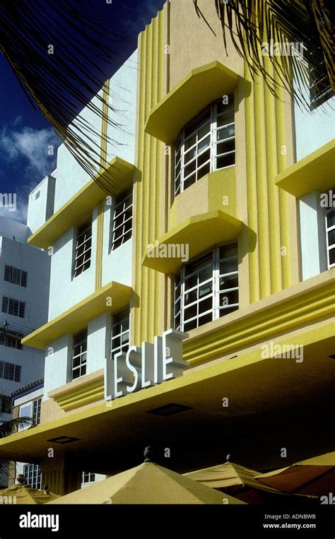 Leslie Hotel On Ocean Drive In Miami Florida Usa Stock Photo Alamy