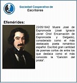 Efemérides: https://es.wikipedia.org/wiki/Jos%C3%A9_de_Espronceda ...