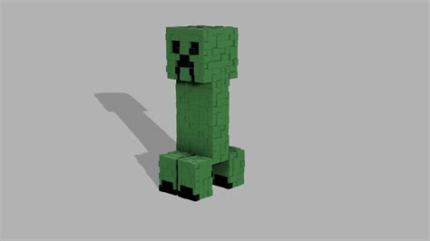 Fichier Stl Gratuit Creeper Texturé Minecraft 👾・plan à Télécharger Et à