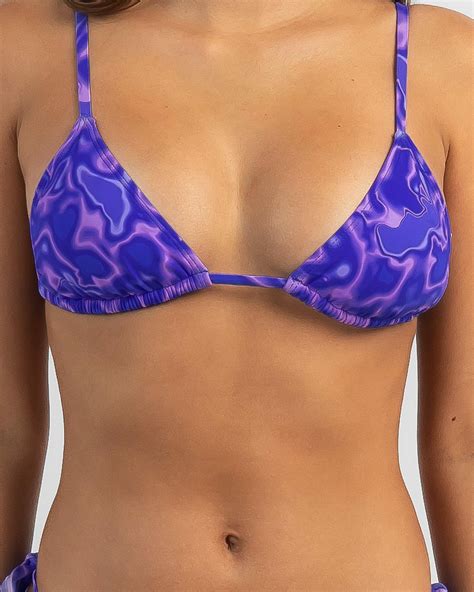 Topanga Electra Triangle Bikini Top In Blue Purple Fast Shipping