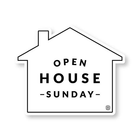 Open House Sunday House Shape Black And White Open House Custom