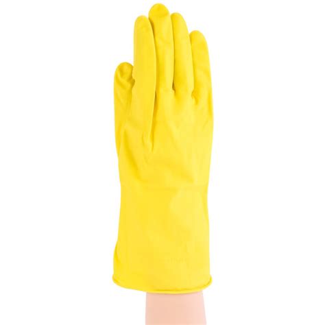 Medium Multi Use Yellow Rubber Flock Lined Gloves